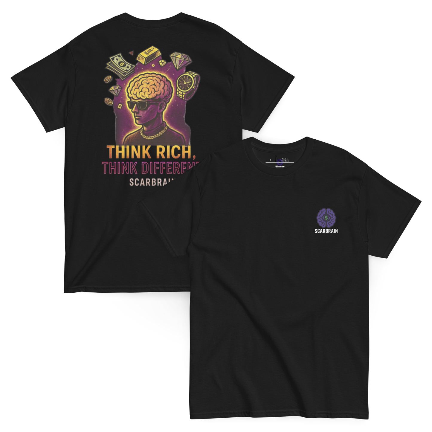 T-shirt "THINK RICH, THINK DIFFERENT" classica unisex