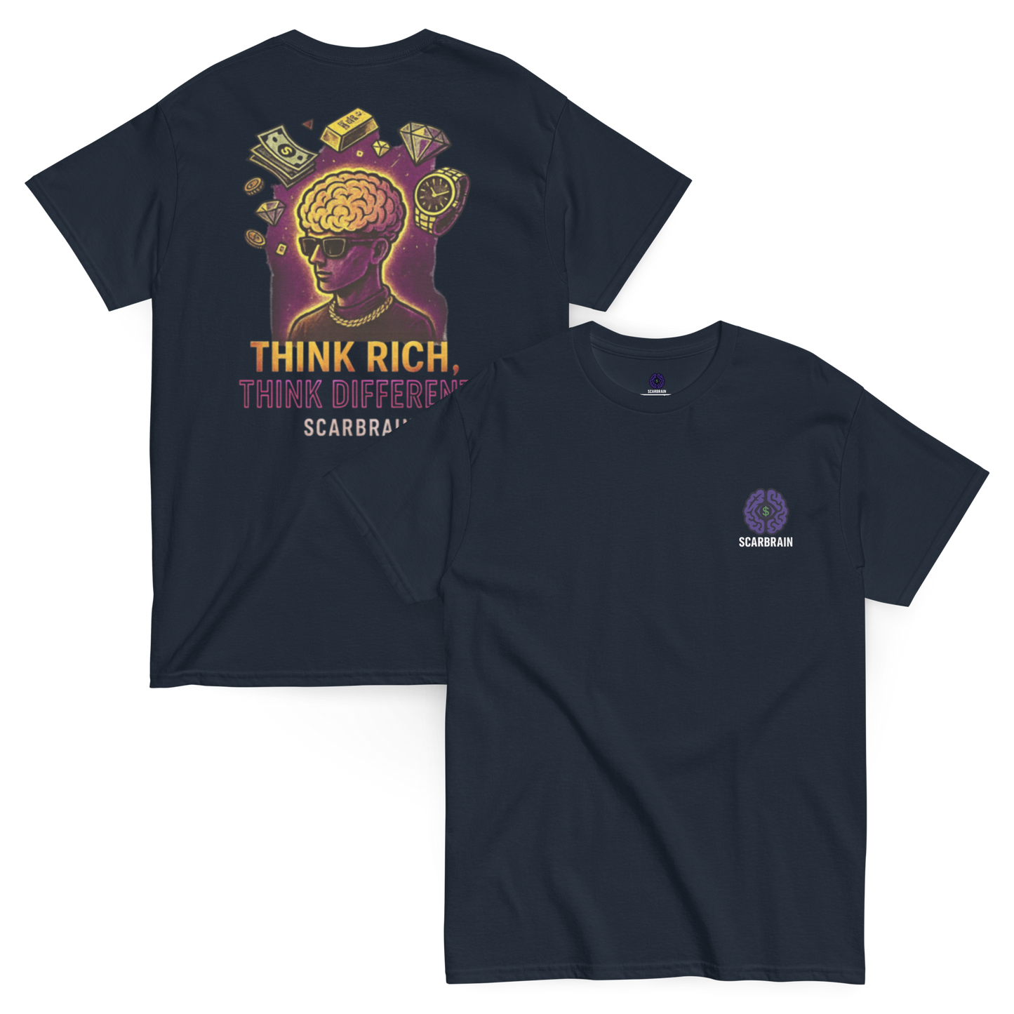 T-shirt "THINK RICH, THINK DIFFERENT" classica unisex